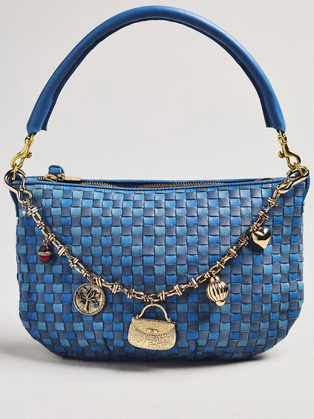 Anthropologie Metal Gem Purse Bag Charm Jewelry Gold Tone NEW